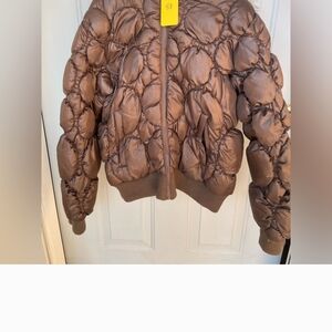 Jennifer Lopez Brown Puffer Jacket